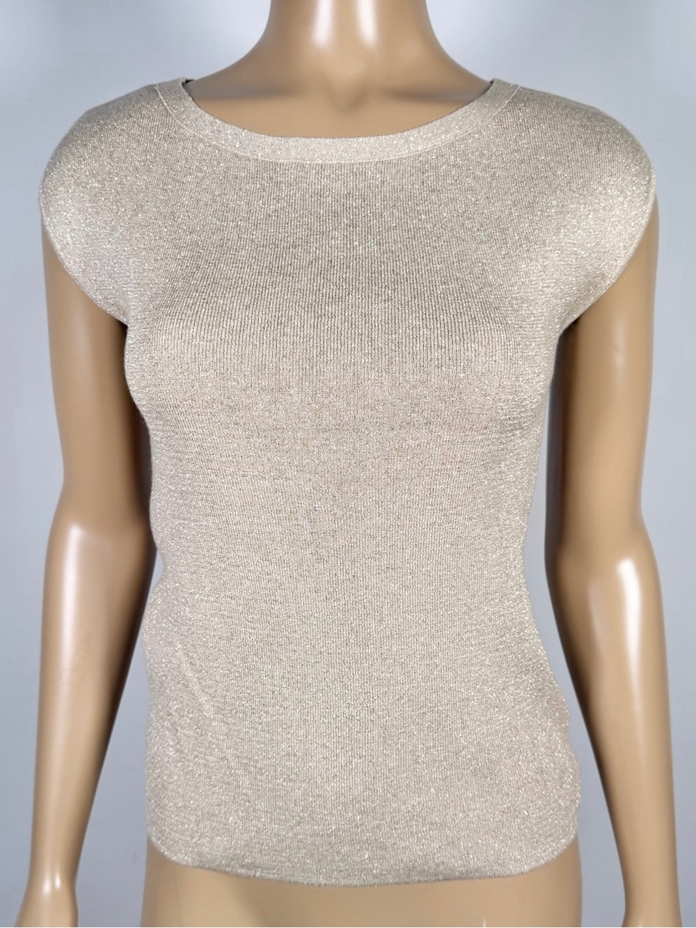 Talbots Women’s NWT Size Petite P Cap Sleeve Metallic Cotton Blend Sweater
